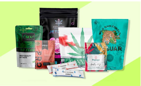 Digitally Printed CBD And Cannabis Packaging Stand Up Pouch Exit bags or in Stick Pouch Cbd mylar bag